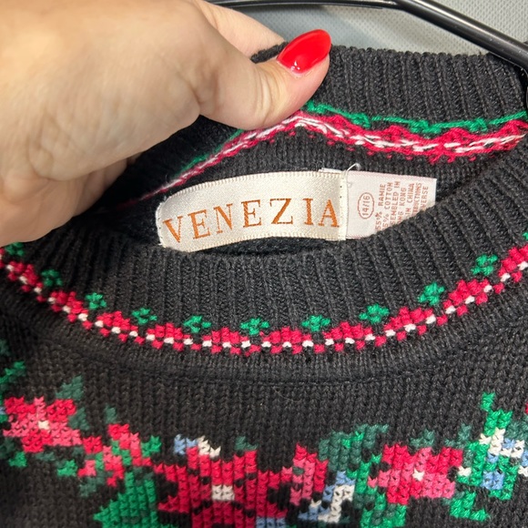 Vintage 1990’s Venezia Knit Pullover Christmas Oversized Sweater. Sz 14-16 - Picture 2 of 4